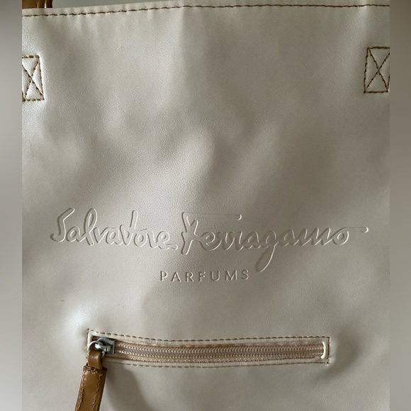 Salvatore Ferragamo Faux Leather Soft  Pink/creamish Tote Bag - Picture 3 of 4